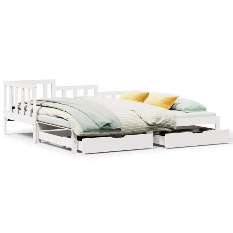 2-in-1 Slaapbank met onderschuifbed van massief grenenhout - Bedden & bedframes