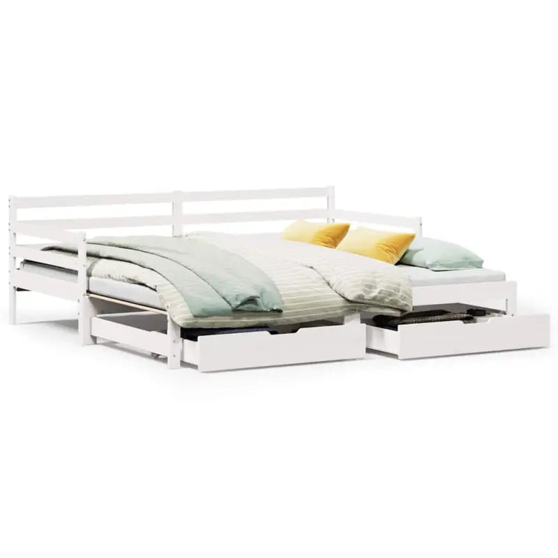 2-in-1 slaapbank met onderschuifbed van massief grenenhout - Bedden & bedframes