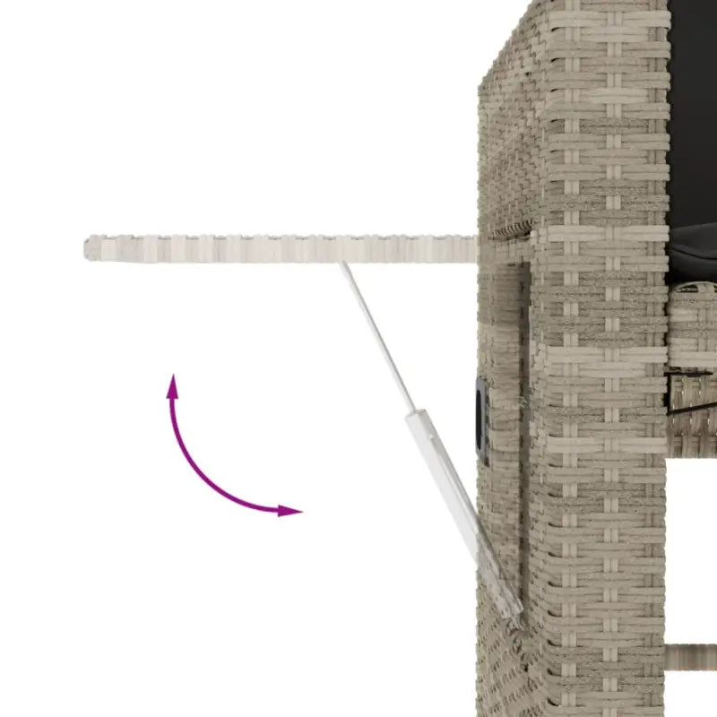 2-in-1 Tuinbank met poly Rattan en Wasbare Hoezen - Tuinbanken