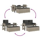 2-in-1 Tuinbank met poly Rattan en Wasbare Hoezen - Tuinbanken