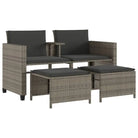 2-zits tuinbank met wasbare hoes en gepoedercoat staal•afmetingen - Tuinsets