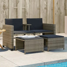 2-zits tuinbank met wasbare hoes en gepoedercoat staal•afmetingen - Tuinsets