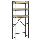 3-laags opbergrek voor wasmachines met bewerkt hout en verstelbare poten - Accessoires voor wasmachines & drogers