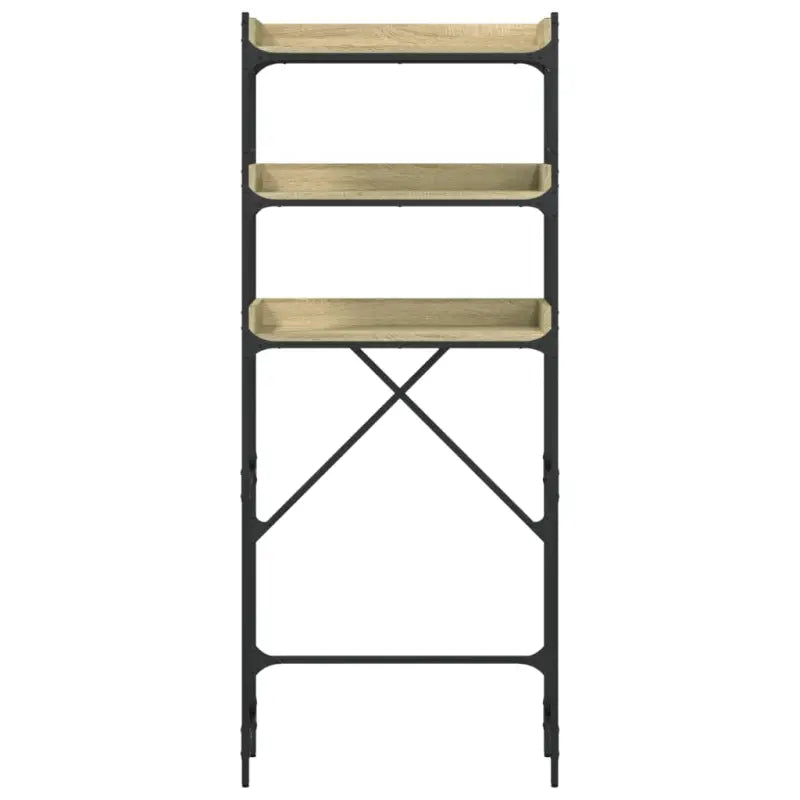 3-laags opbergrek voor wasmachines met bewerkt hout en verstelbare poten - Accessoires voor wasmachines & drogers