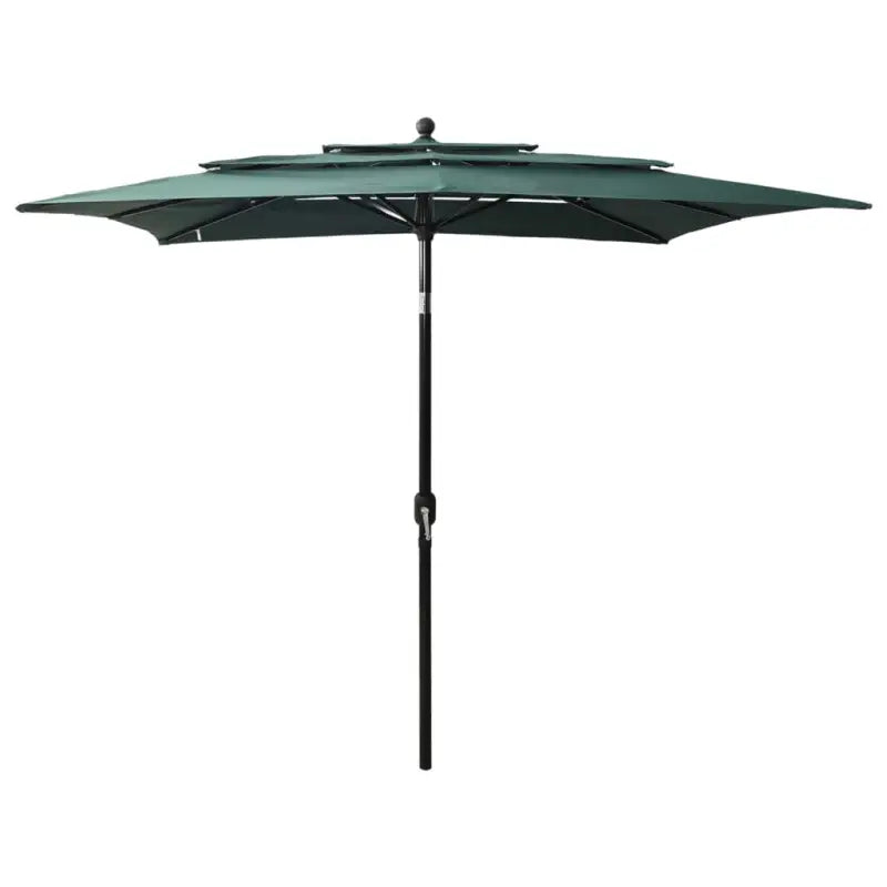 3-Laagse parasol met gepoedercoat aluminium paal voor tuin en terras - Groen / 2.5 x 2.5 m / 1 - Parasols