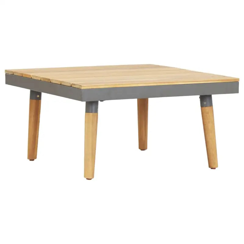 7-zits loungeset met massief acaciahout en stalen frame voor kleine buitenruimtes - Tuinsets