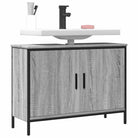 Badkamerkaptafel in grijs sonoma met bewerkt hout en stevige constructie - Grijs sonoma / 80 x 30 x 60 cm / 1