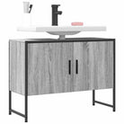 Badkamerkaptafel met stevige constructie en bewerkt hout - Grijs sonoma / 1 / 80 cm - Badkamerkaptafels