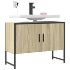 Badkamerkaptafel met stevige constructie en bewerkt hout - Sonoma eiken / 1 / 80 cm - Badkamerkaptafels