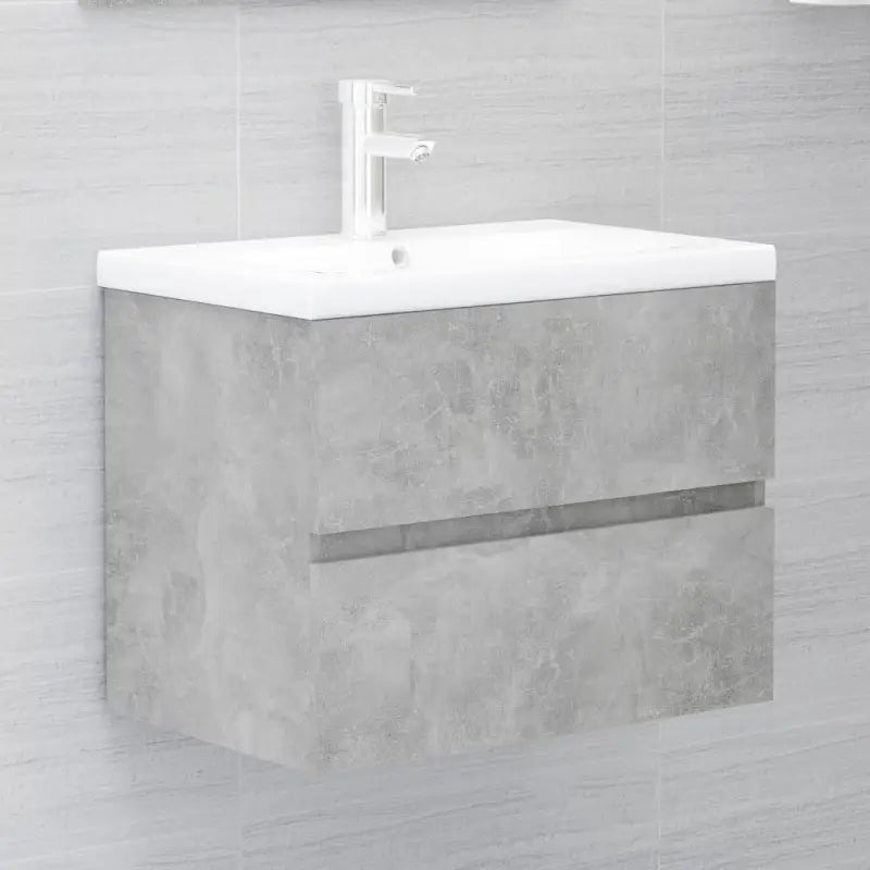 Badkamermeubelset met gootsteenkast van bewerkt hout voor extra opbergruimte - Betongrijs / 60 x 38.5 x 45 cm