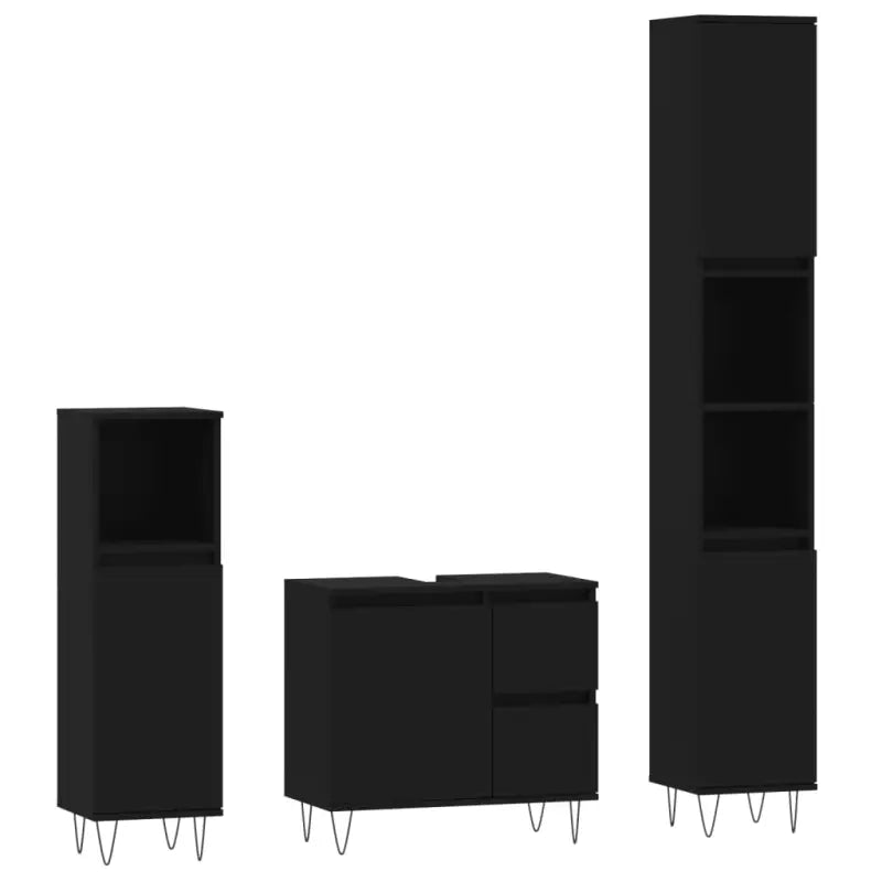 Badkamermeubelset met ijzeren poten en bewerkt hout voor een stijlvolle badkamerruimte - Badkamermeubelsets