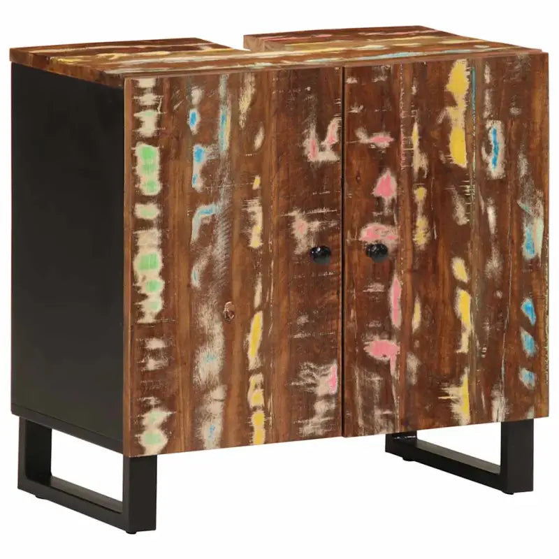 Badkamermeubelset met massief gerecycled hout voor opbergruimte - Badkamermeubelsets