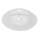 Badkamermeubelset met ovale keramische wastafel en praktische afmetingen - Badkamermeubelsets