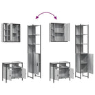 Badkamermeubelset met stevige constructie en verstelbare poten in grijs sonoma - Badkamermeubelsets