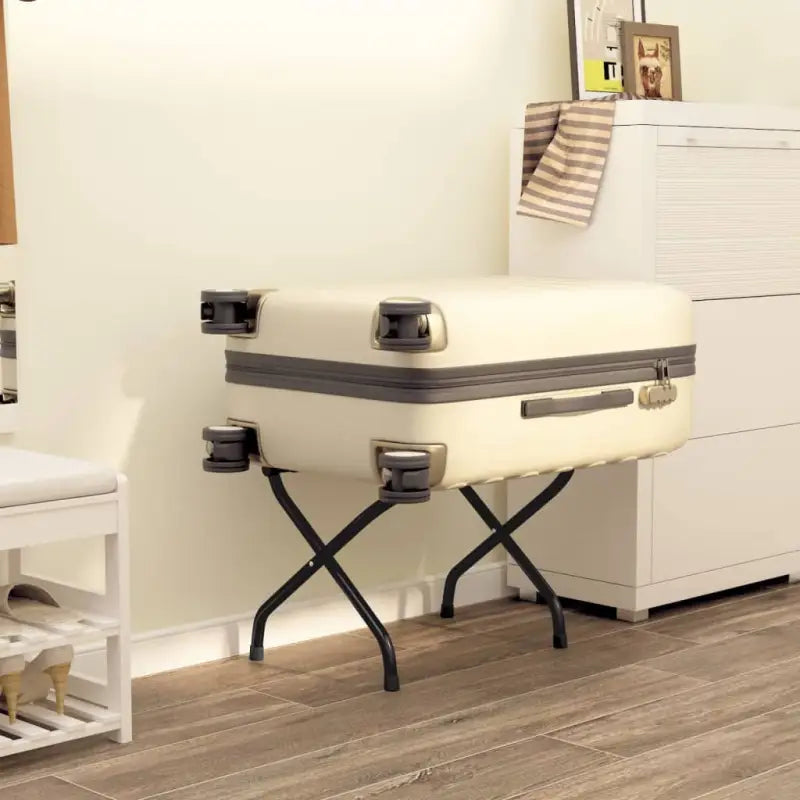 Bagagerek met stalen buizen en robuuste nylonbanden voor hotels - Zwart / 56 x 39 x 52 cm / 1 - Bagagerekken en -houders