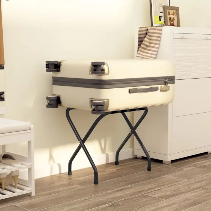 Bagagerek met stalen buizen en robuuste nylonbanden voor hotels - Zwart / 56 x 40 x 49 cm / 1 - Bagagerekken en -houders