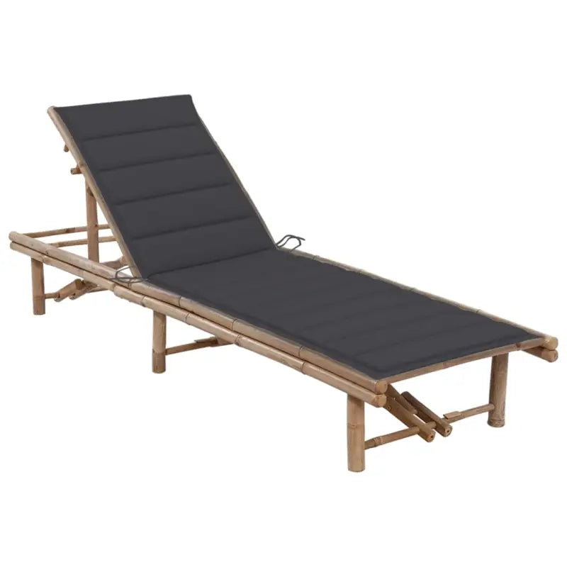 Bamboe loungeset voor ontspannen tuinmomenten - Antraciet / 1 - Ligstoelen