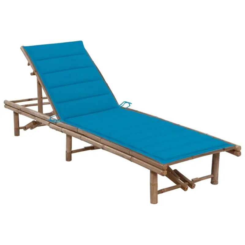 Bamboe loungeset voor ontspannen tuinmomenten - Blauw / 1 - Ligstoelen