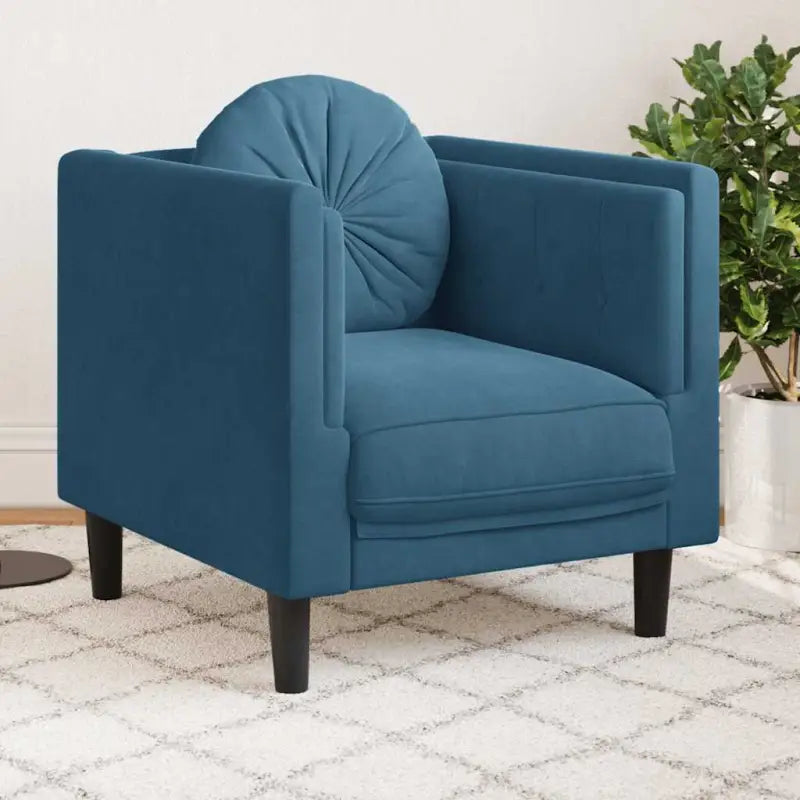 Banken fauteuil in kunstsuède voor ontspannen en gezellig comfort - Blauw / Bank - Banken