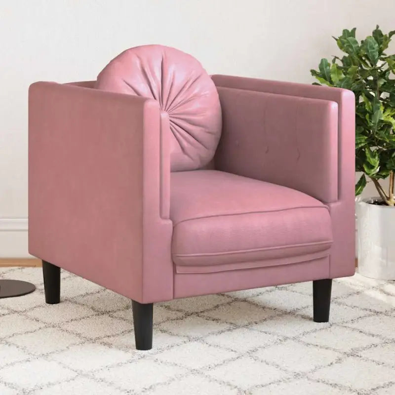 Banken fauteuil in kunstsuède voor ontspannen en gezellig comfort - Roze / Bank - Banken