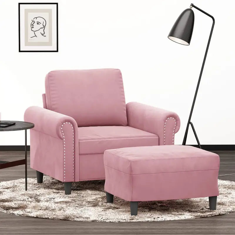 Banken fauteuil met duurzaam fluweel voor gezellig en comfortabel zitten - Roze - Banken