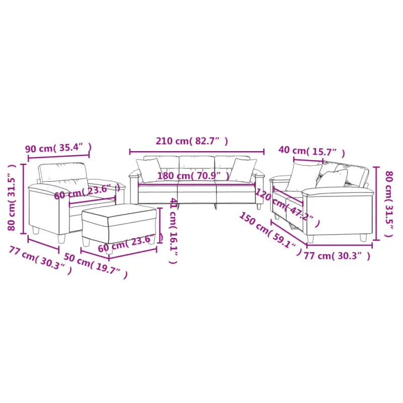 Banken loungeset met uitstekende keuze en comfortabele materiaal vulling - Banken