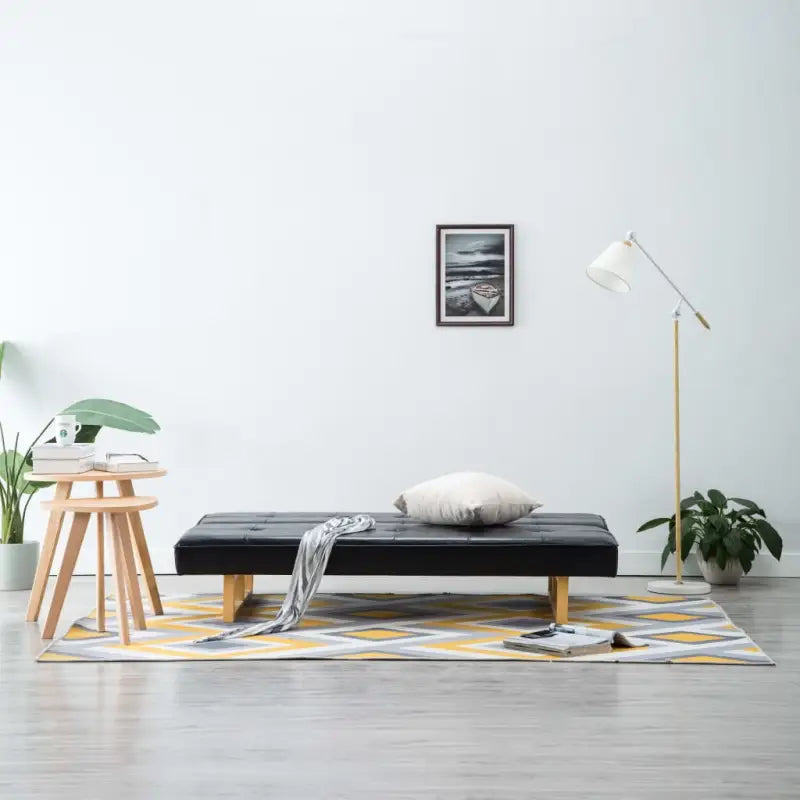 Banken met houten frame voor dagelijks gebruik en logeerbed - Zwart - Banken