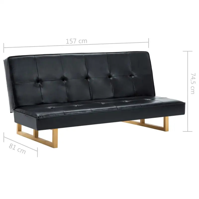 Banken met houten frame voor dagelijks gebruik en logeerbed - Zwart - Banken