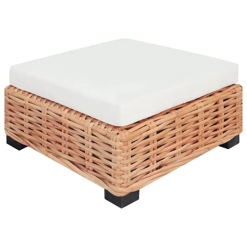 Banken set met natuurlijk rattan voor woonkamer of serre levering bevat - 3x hoek + 3x midden + voetensteun + Tafel