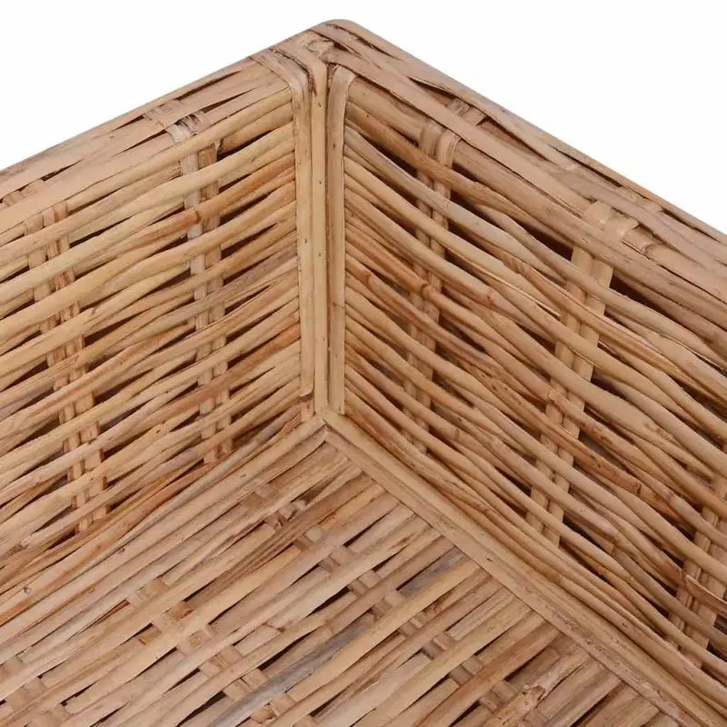 Banken set met natuurlijk rattan voor woonkamer of serre levering bevat - 3x hoek + 3x midden + voetensteun + Tafel