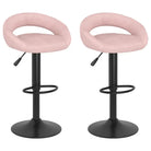 Barkrukken met ingebouwde voetensteun en zacht fluweel comfort - Roze / 2 - Barkrukken