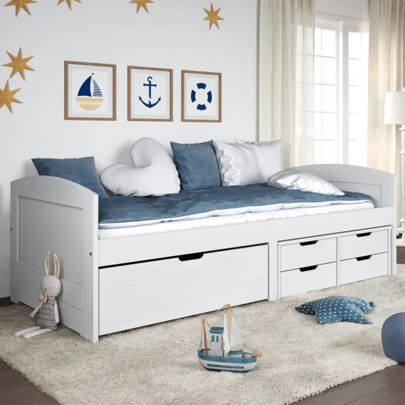 Bed met massief grenenhout en kleine lade voor slaap- en woonkamer - Bedden & bedframes