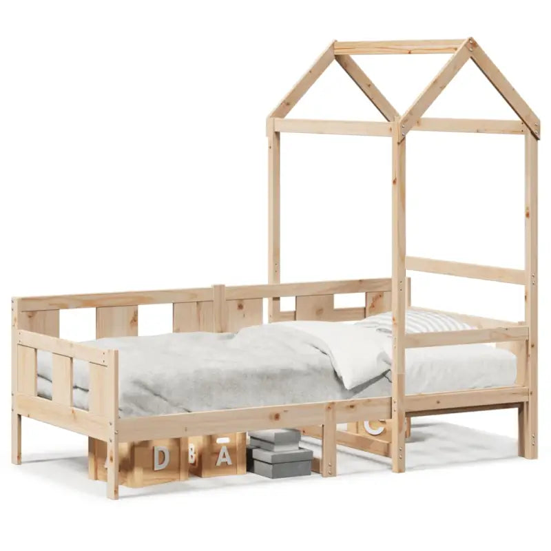 Bed met massief grenenhout en open zijdeur voor slaap of woonkamer - Bedden & bedframes