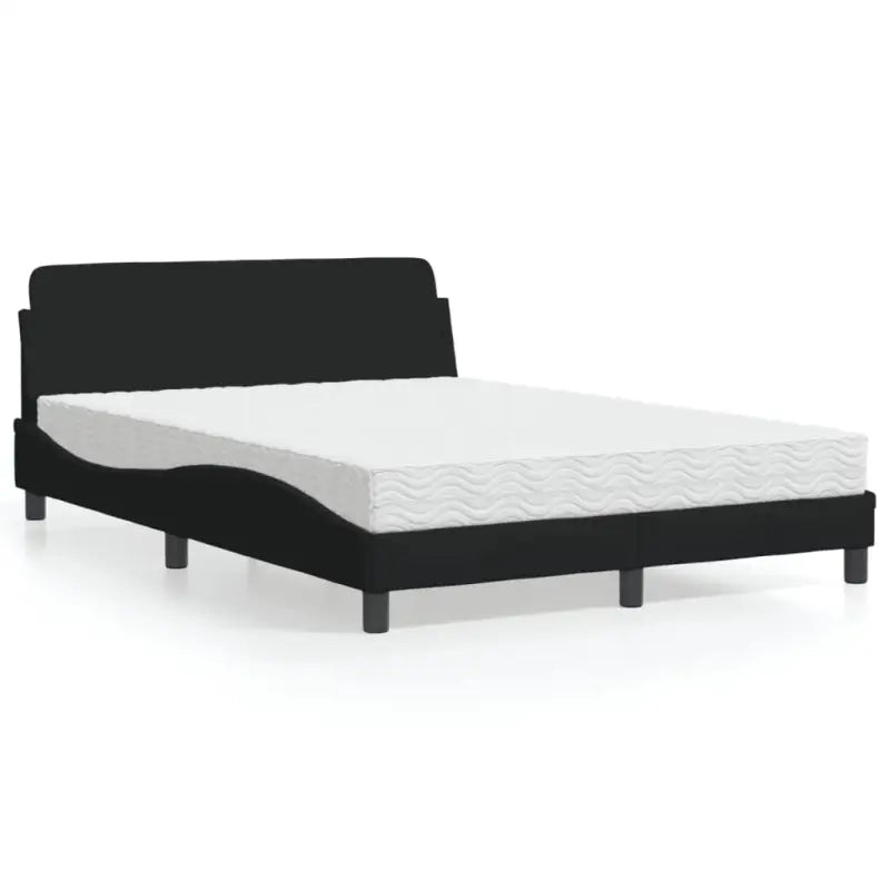 Bed met multiplex lattenbodem en 22D PU-schuim matras voor optimale slaap - Zwart / 140 x 200 cm - Bedden & bedframes