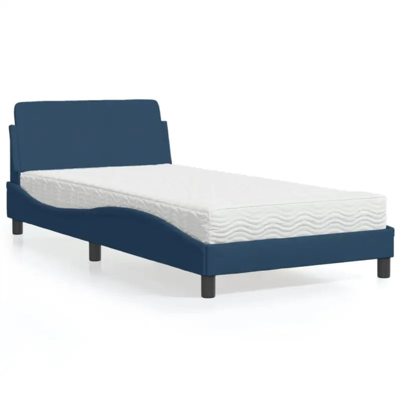 Bed met multiplex lattenbodem en 22D PU-schuim matras voor optimale slaap - Blauw / 100 x 200 cm - Bedden & bedframes