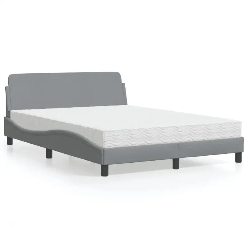 Bed met multiplex lattenbodem en 22D PU-schuim matras voor optimale slaap - Lichtgrijs / 140 x 200 cm - Bedden &
