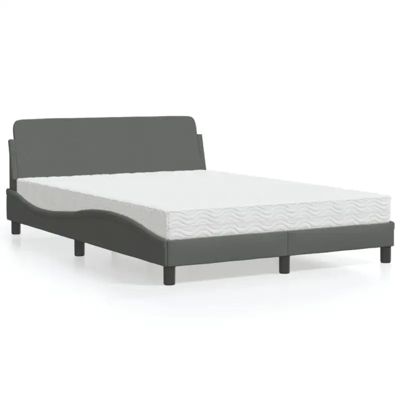Bed met multiplex lattenbodem en 22D PU-schuim matras voor optimale slaap - Donkergrijs / 120 x 200 cm - Bedden &