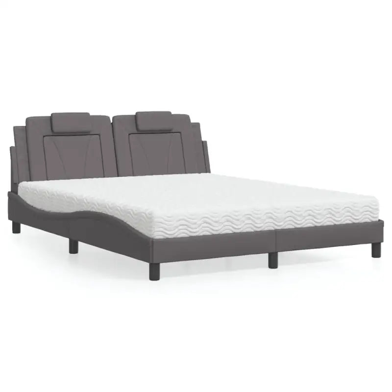 Bed met multiplex lattenbodem en 22d pu-schuim voor optimaal comfort - Grijs / 160 x 200 cm - Bedden & bedframes