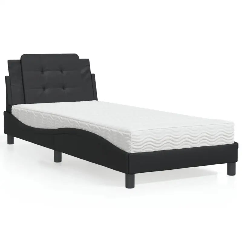 Bed met multiplex lattenbodem en 22d pu-schuim voor optimaal comfort - Zwart / 90 x 190 cm - Bedden & bedframes