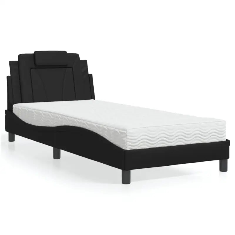 Bed met multiplex lattenbodem en 22d pu-schuim voor optimaal comfort - Zwart / 90 x 190 cm - Bedden & bedframes