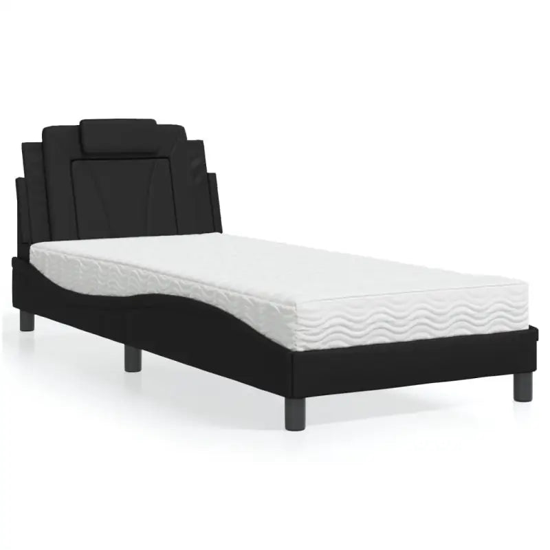 Bed met multiplex lattenbodem en 22d pu-schuim voor optimaal comfort - Zwart / 80 x 200 cm - Bedden & bedframes