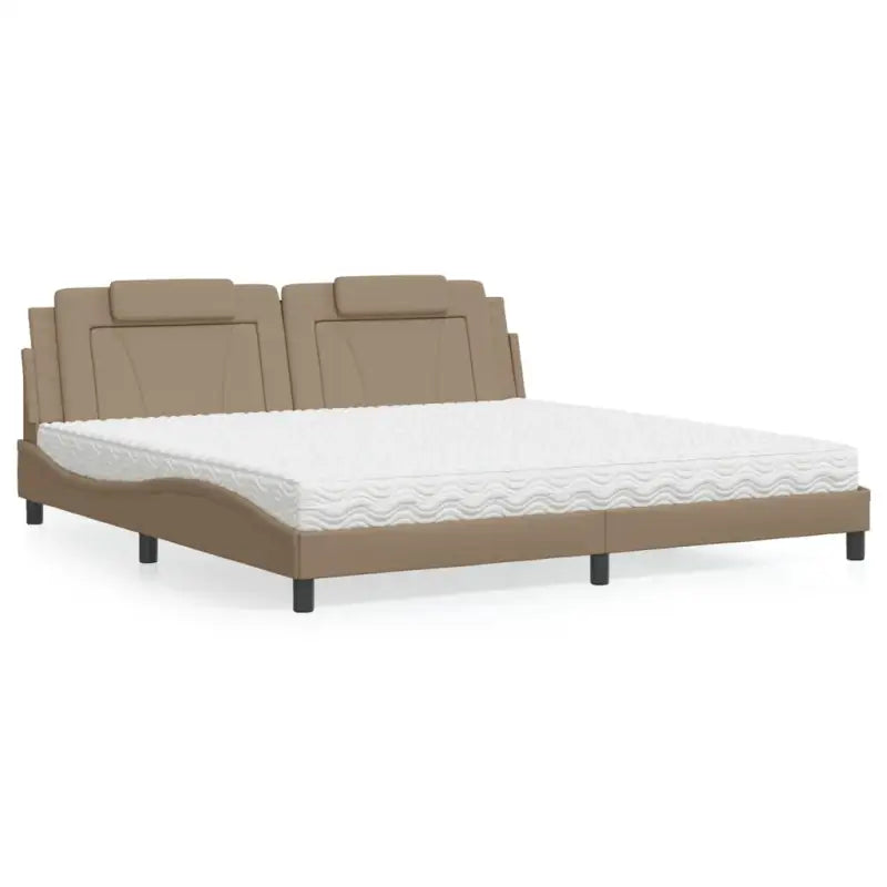 Bed met multiplex lattenbodem en 22d pu-schuim voor optimaal comfort - Cappuccino / 200 x 200 cm - Bedden & bedframes