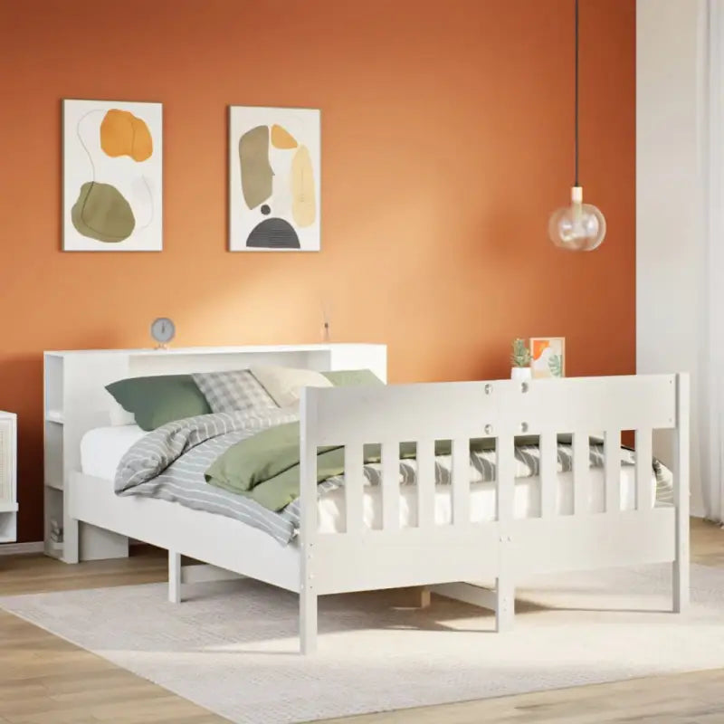 Bedden en bedframes met massief grenenhout en optimale totale afmetingen - Wit / 120 x 200 cm - Bedden & bedframes