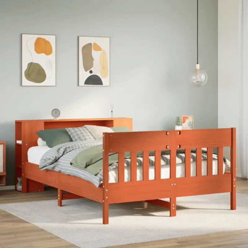 Bedden en bedframes met massief grenenhout en optimale totale afmetingen - Wasbruin / 150 x 200 cm - Bedden & bedframes