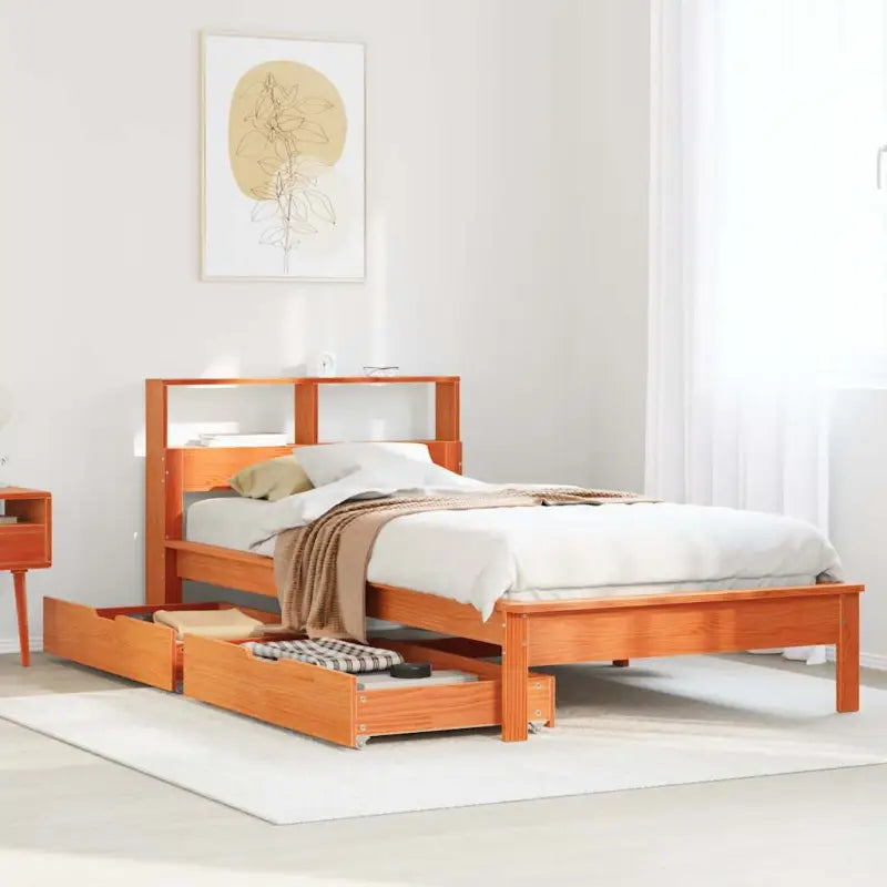 Bedden en bedframes met massief grenenhout voor optimale comfort - Wasbruin / 75 x 190 cm - Bedden & bedframes