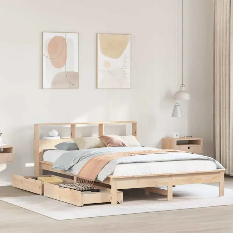 Bedden en bedframes met massief grenenhout voor optimale comfort - Naturel / 150 x 200 cm - Bedden & bedframes