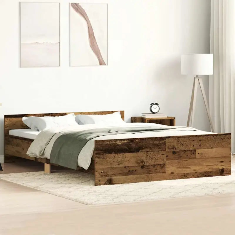 Bedframe in Grijs Sonoma voor een stevige en stabiele nachtrust - Oud hout / 140 x 200 cm - Bedden & bedframes