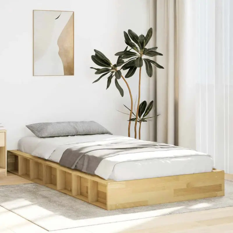 Bedframe in massief eikenhout voor een sterke en duurzame slaapkamer - 75 x 190 cm - Bedden & bedframes