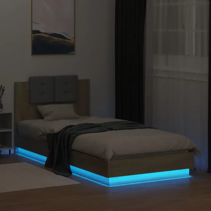 Bedframe met rgb led-verlichting en hoofdeinde voor een stijlvolle slaapkamer - Bedden & bedframes