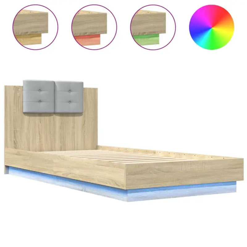 Bedframe met rgb led-verlichting en hoofdeinde voor een stijlvolle slaapkamer - Bedden & bedframes